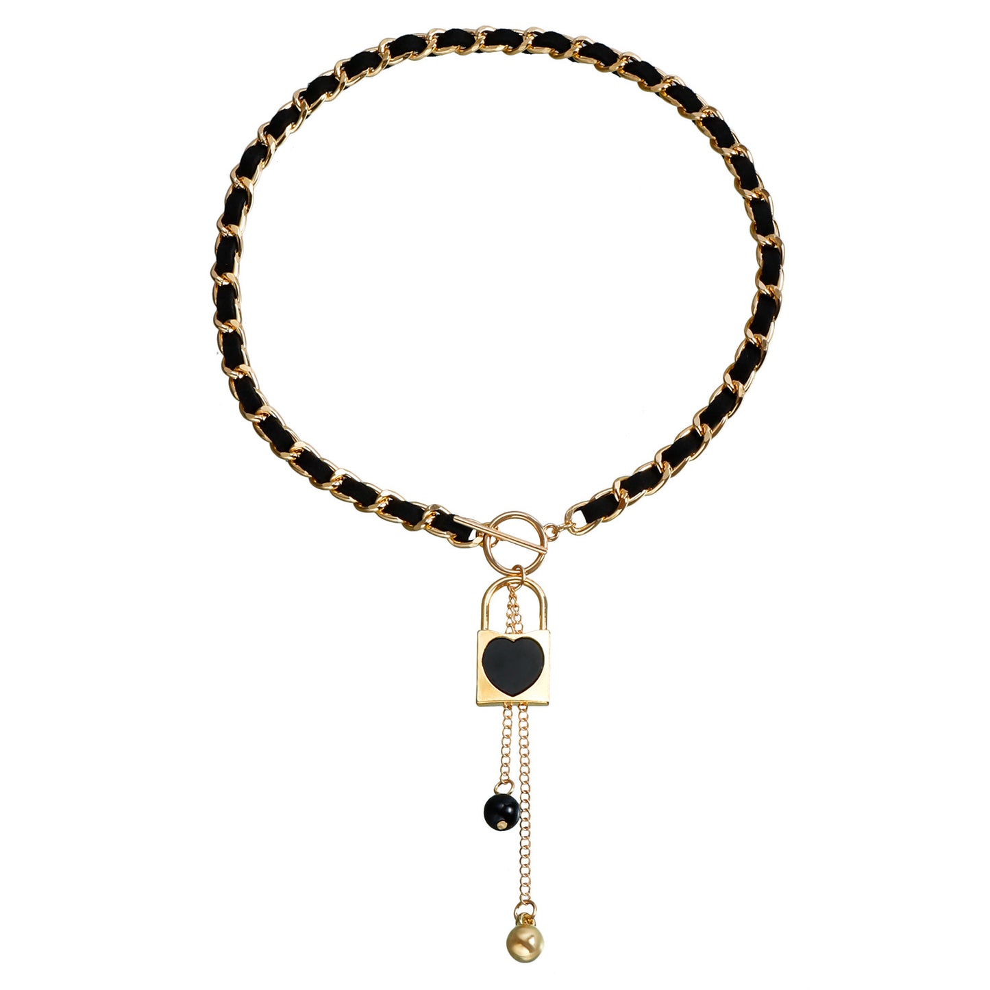 Minimalist Heart Alloy Plated Pendant Necklace with Tassel for Women