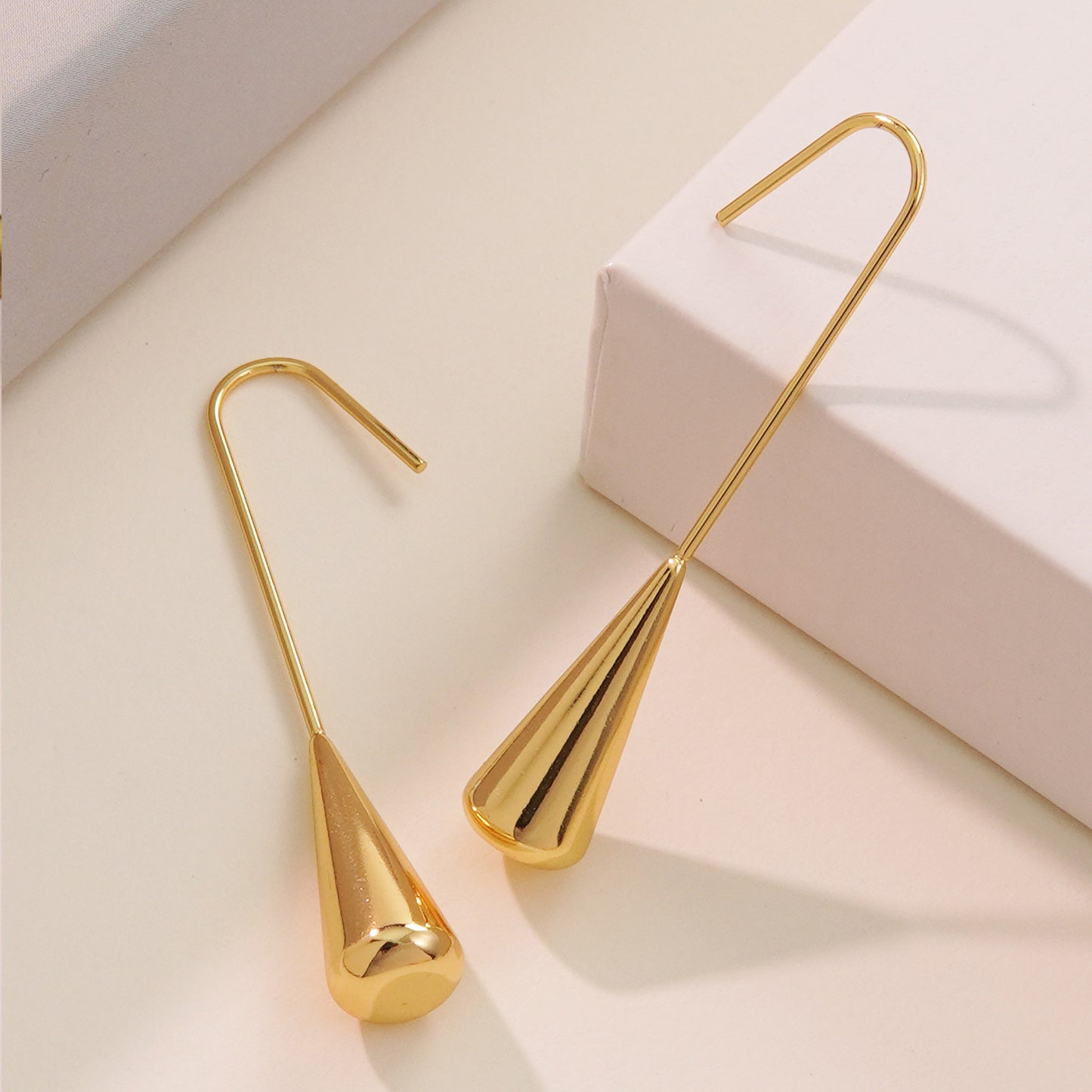 Sweet Elegant Teardrop Titanium Steel Plated Earrings for Women