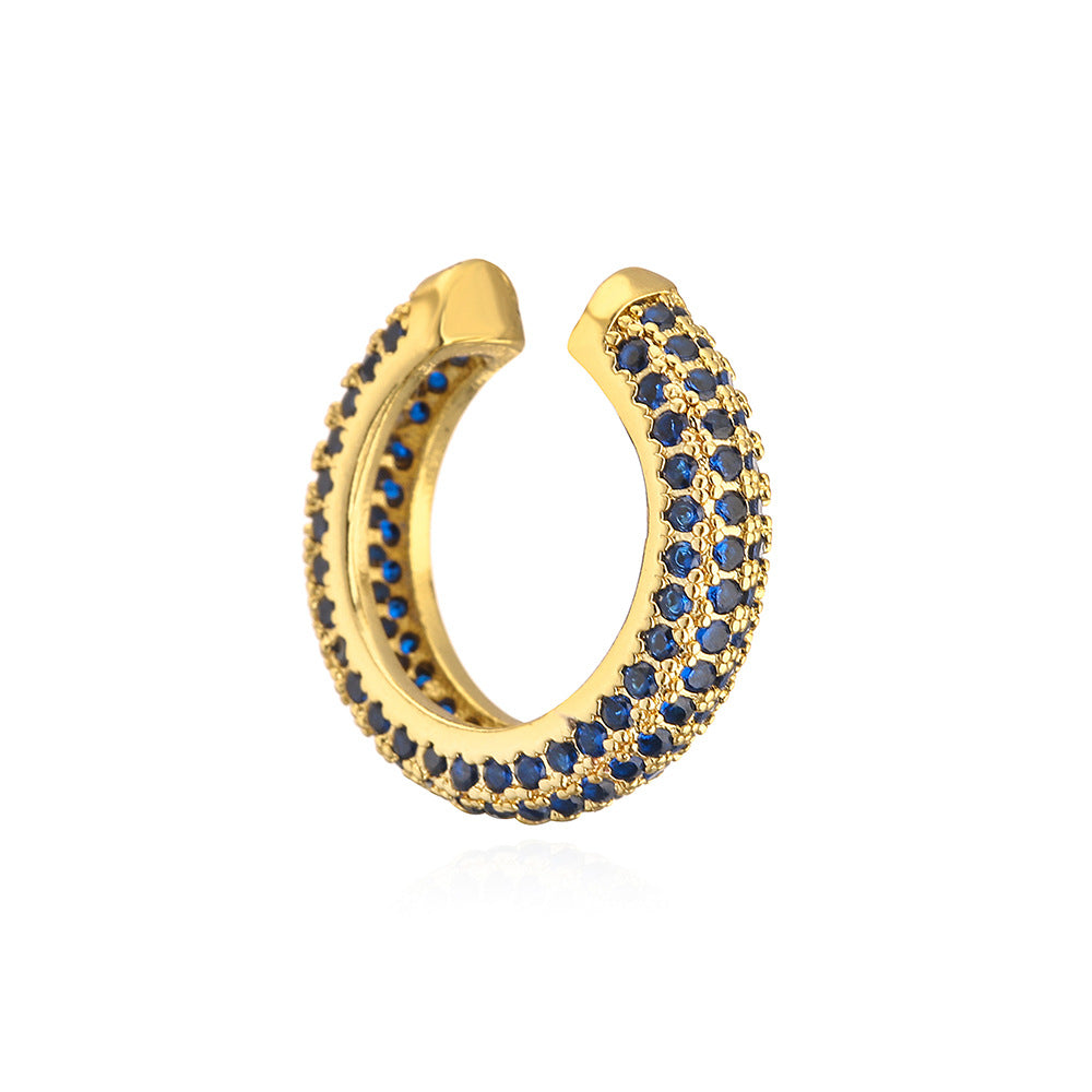 Minimalist U-Shaped Ear Clips for Women Made of Brass with Micro-Pavé Zirconia