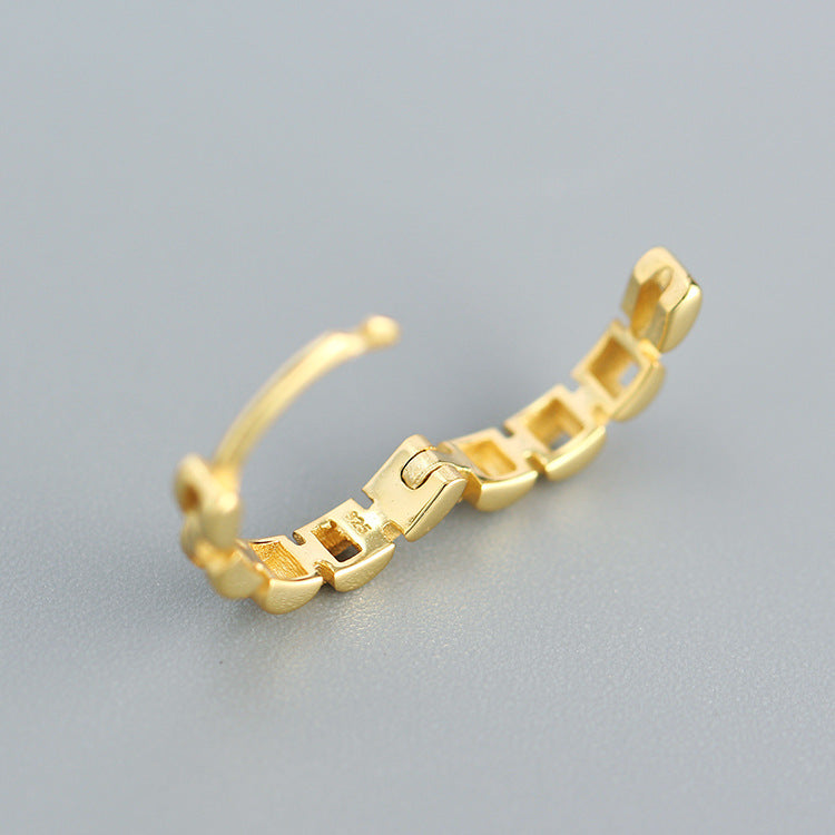 Orecchini a perno da donna in argento Sterling S925 geometrici minimalisti con finitura placcata