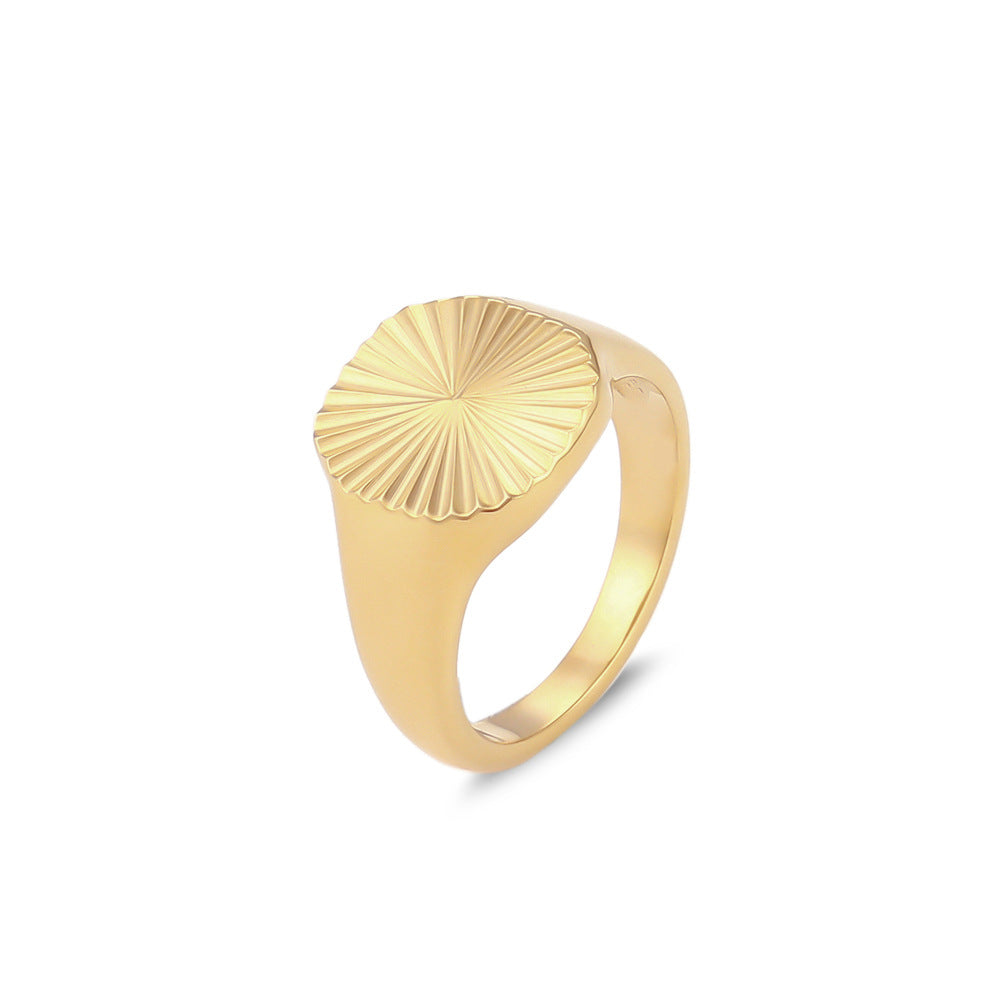 Fashionable OL Style Geometric Heart-Shaped Stainless Steel Hollow Twisted Ring with Plating Finish for Women
