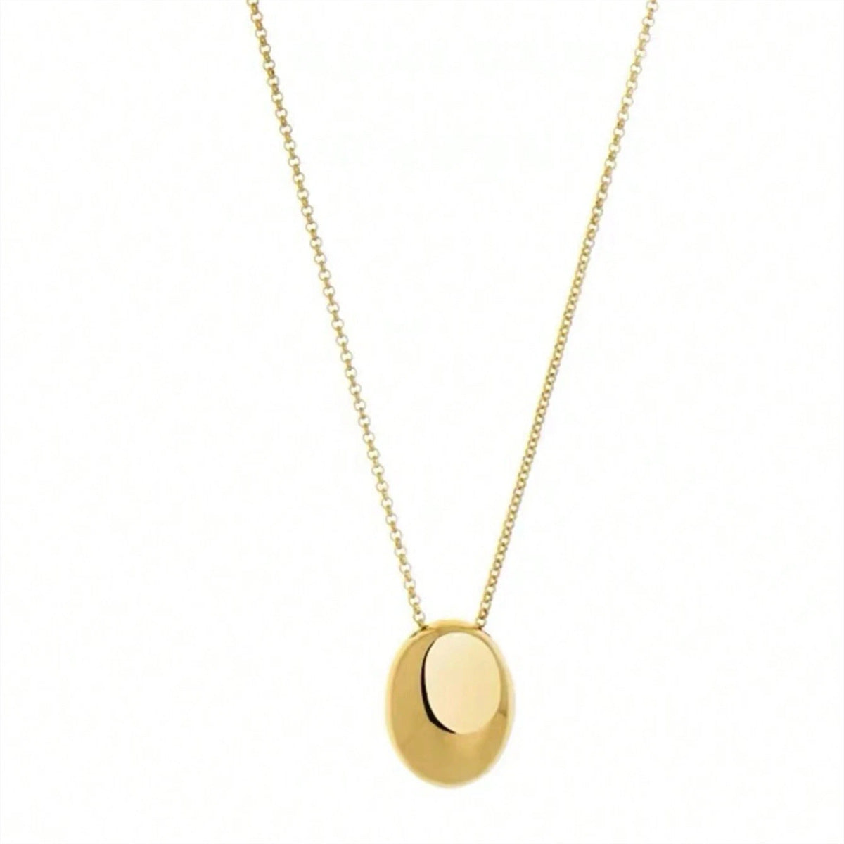 Minimalist Waterdrop-Shaped Stainless Steel Pendant Necklace with Polished Finish for Women