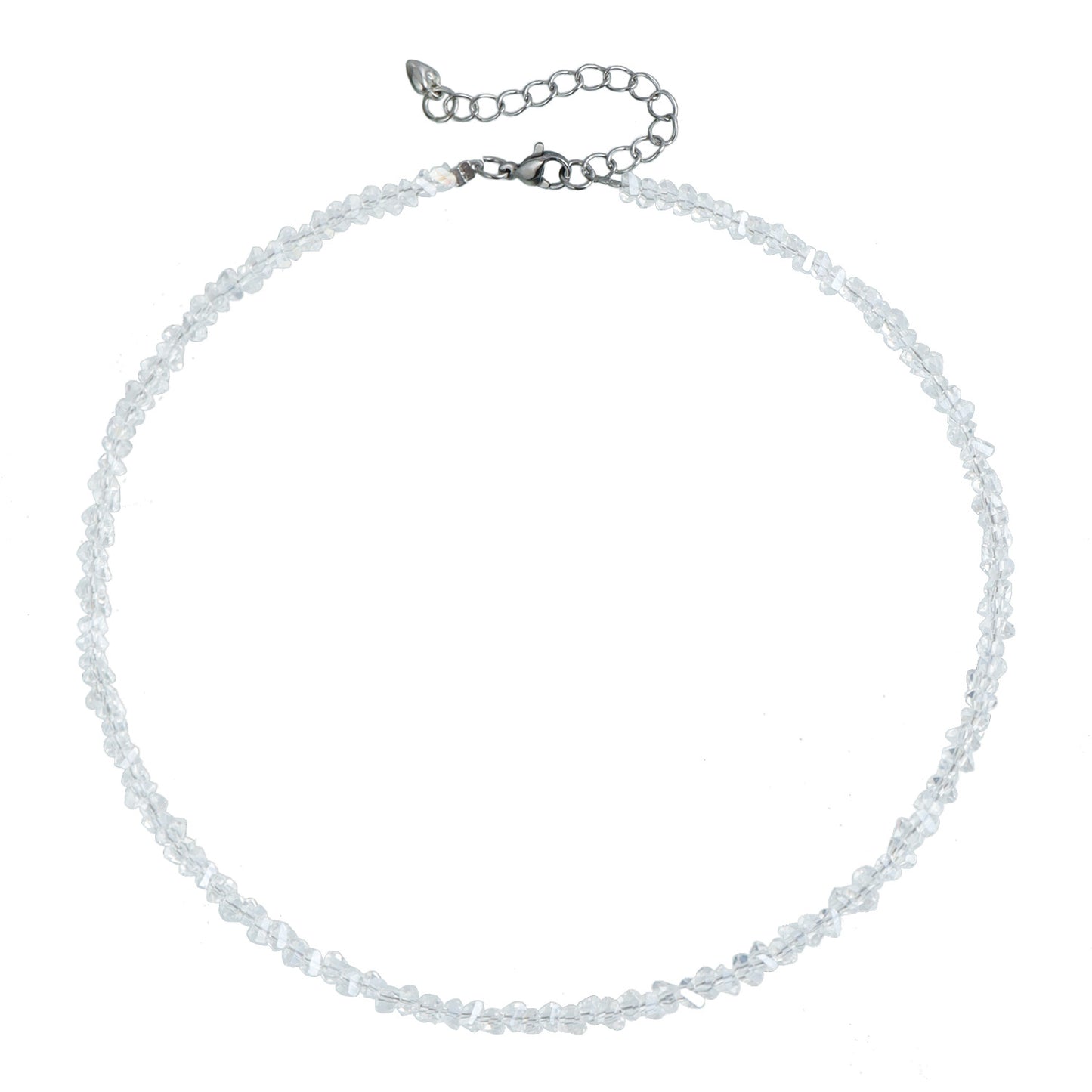 Collar Colgante Minimalista de Cristal Geométrico para Mujer con Charm de Aleación Bañada y Delicada Cadena de Clavícula