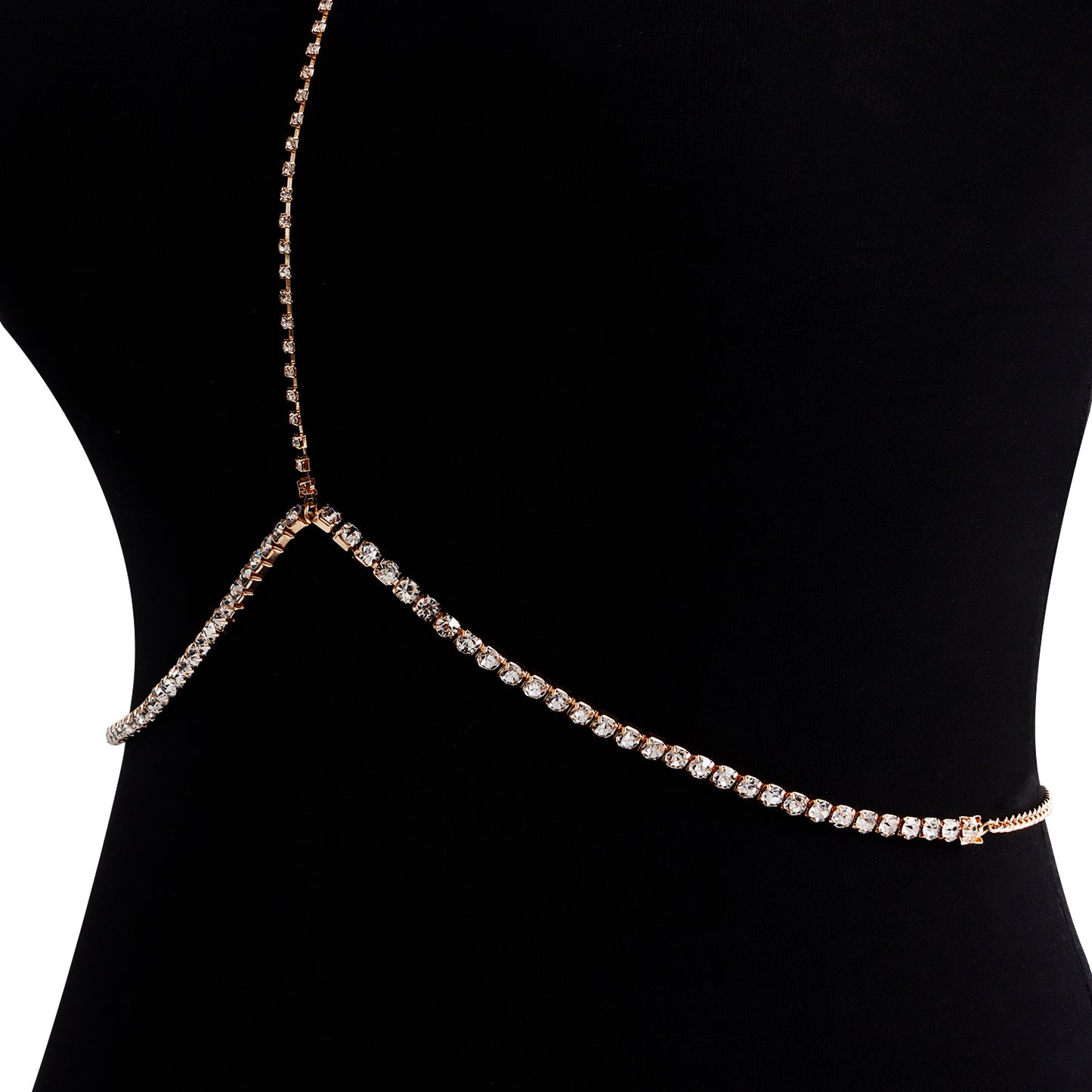 Minimalist Punk Rhinestone Cable Chain Body Chain for Women