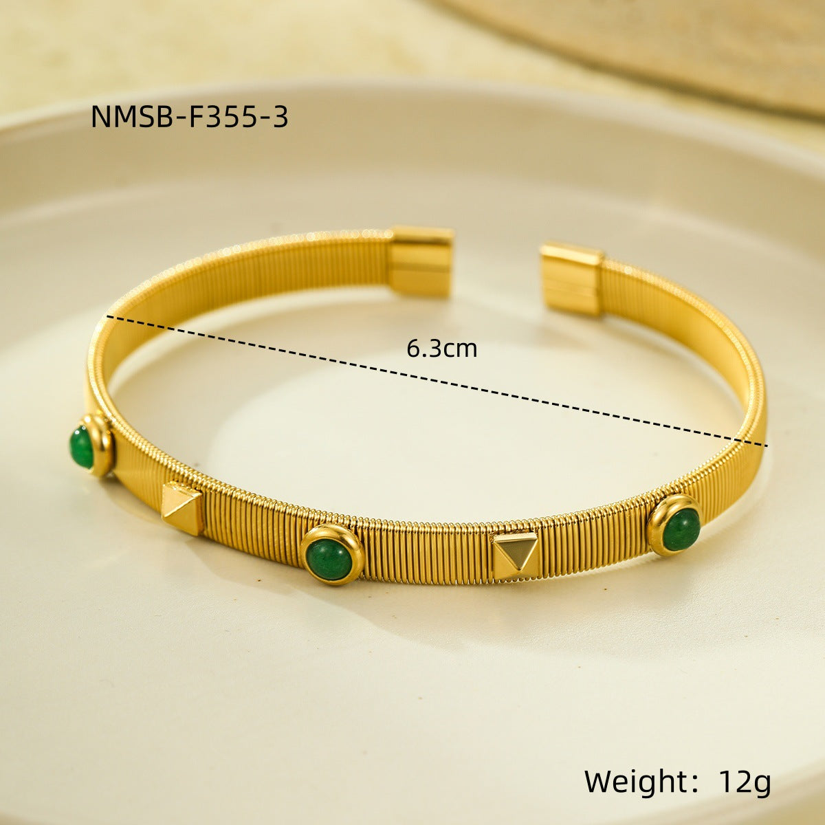 Pulsera Ajustable de Acero Inoxidable Estilo Corte Francés Vintage con Incrustaciones de Pedrería y Acabado de Galvanoplastia