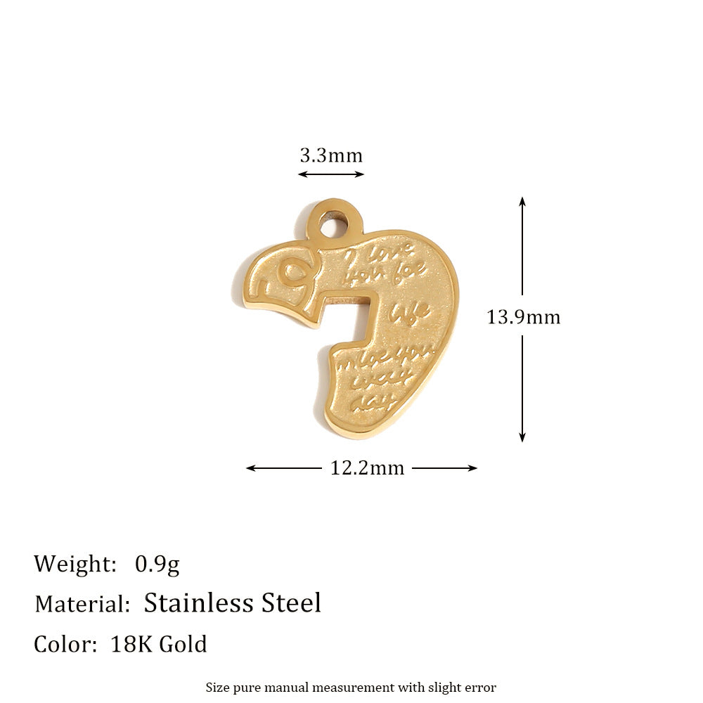 Cute Cartoon Christmas Santa Snowflake Heart Boot Pendant for Women Stainless Steel with 18K Gold Plating