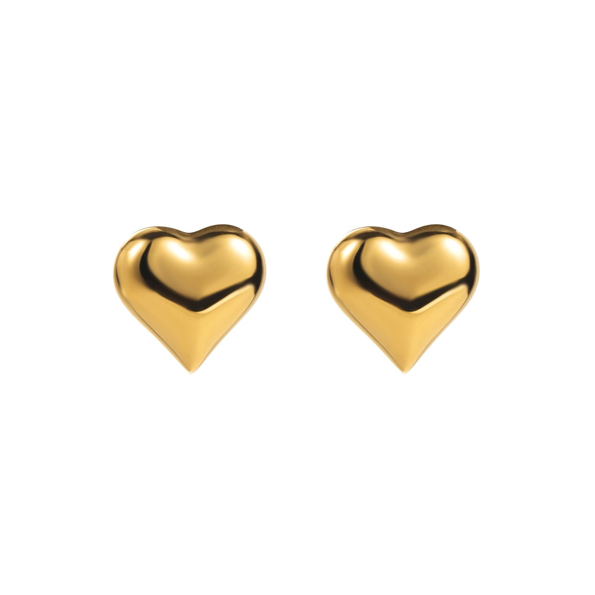 Pendientes de acero inoxidable con forma de corazón, dulces y atrevidos, con baño de oro de 18 quilates para mujer