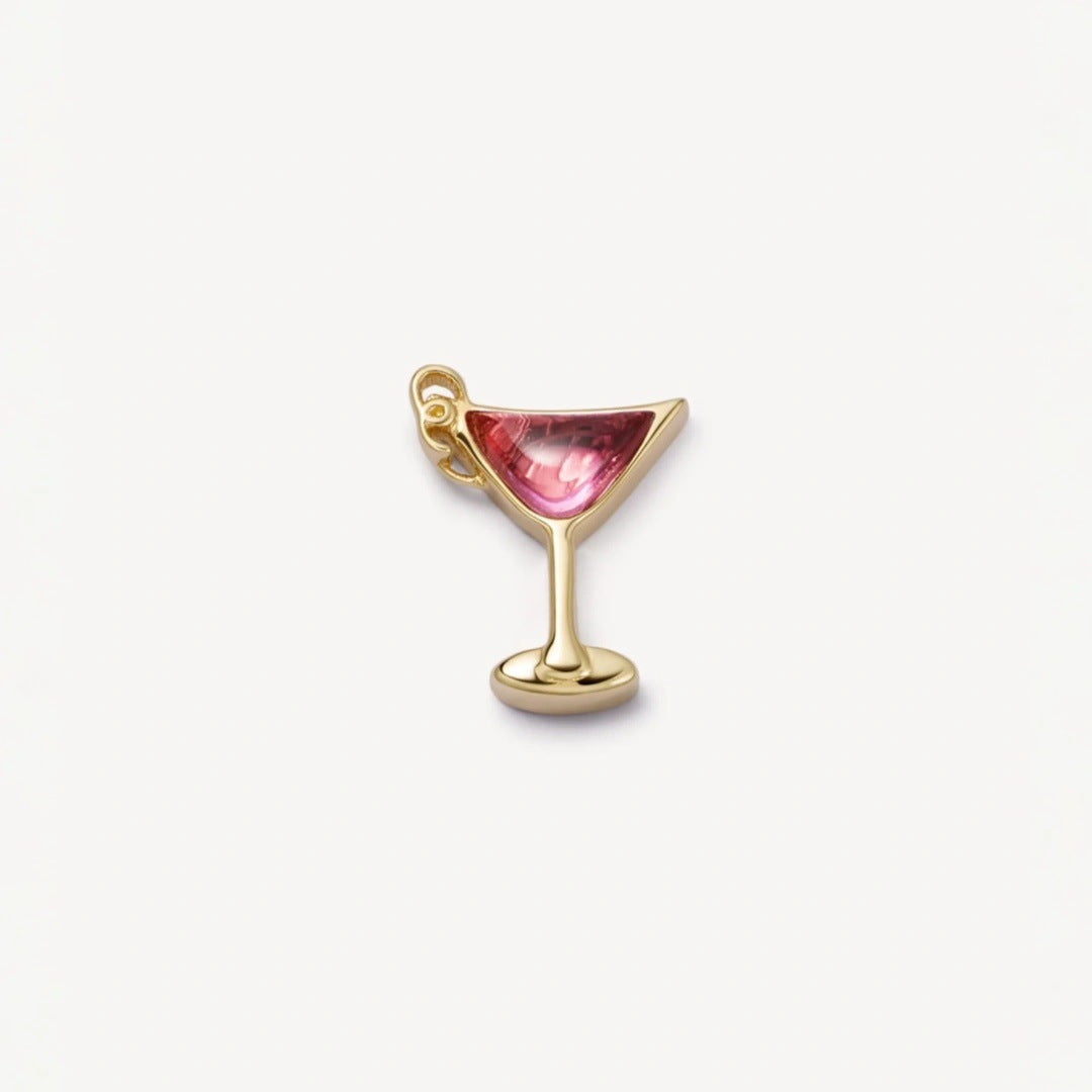 Vintage 14K Gold Plated Brass Geometric Round Locket Charm Bar for DIY Necklace