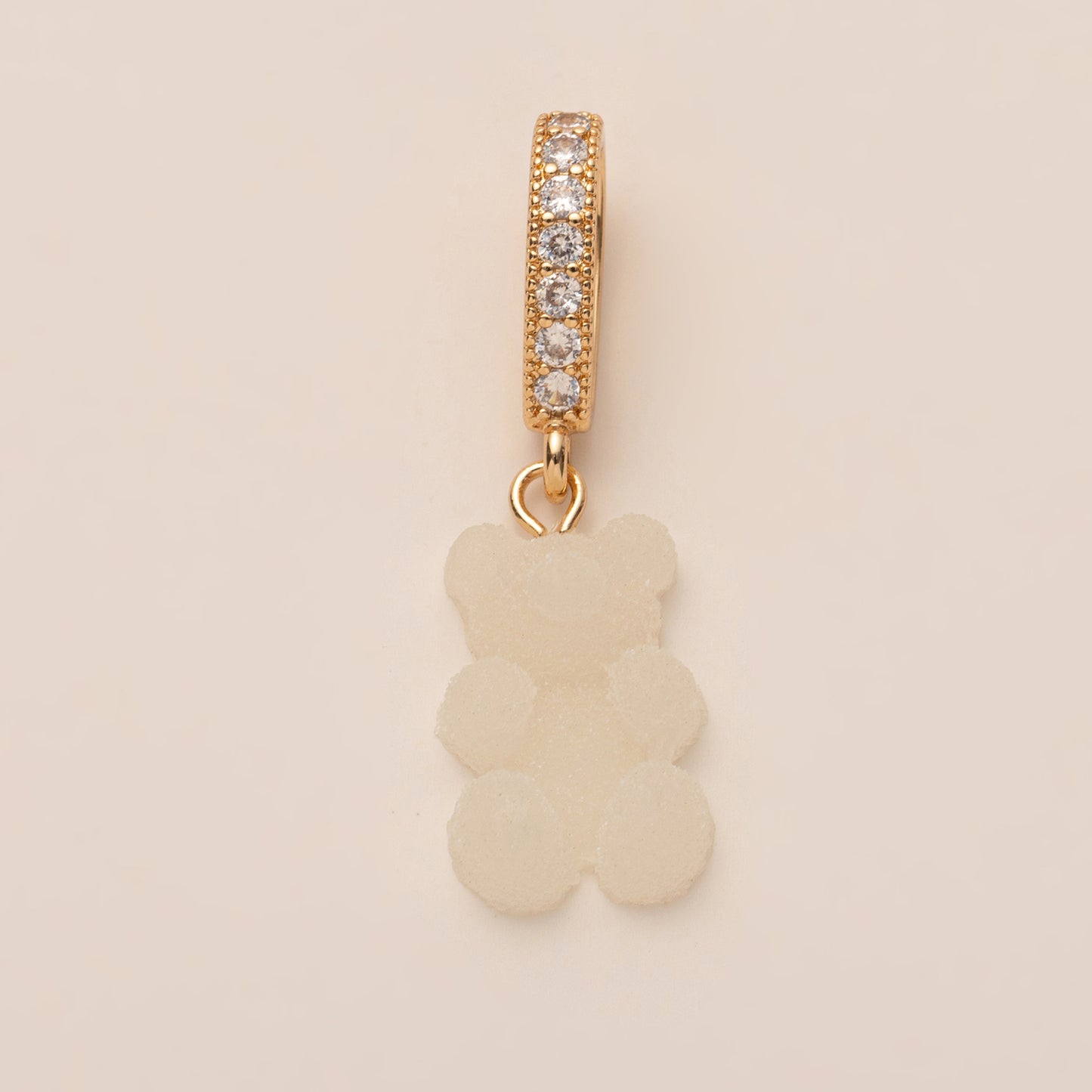 Vintage 14K Gold Plated Brass Animal Bear Charm Bar Pendant on Ball Chain Unisex Necklace