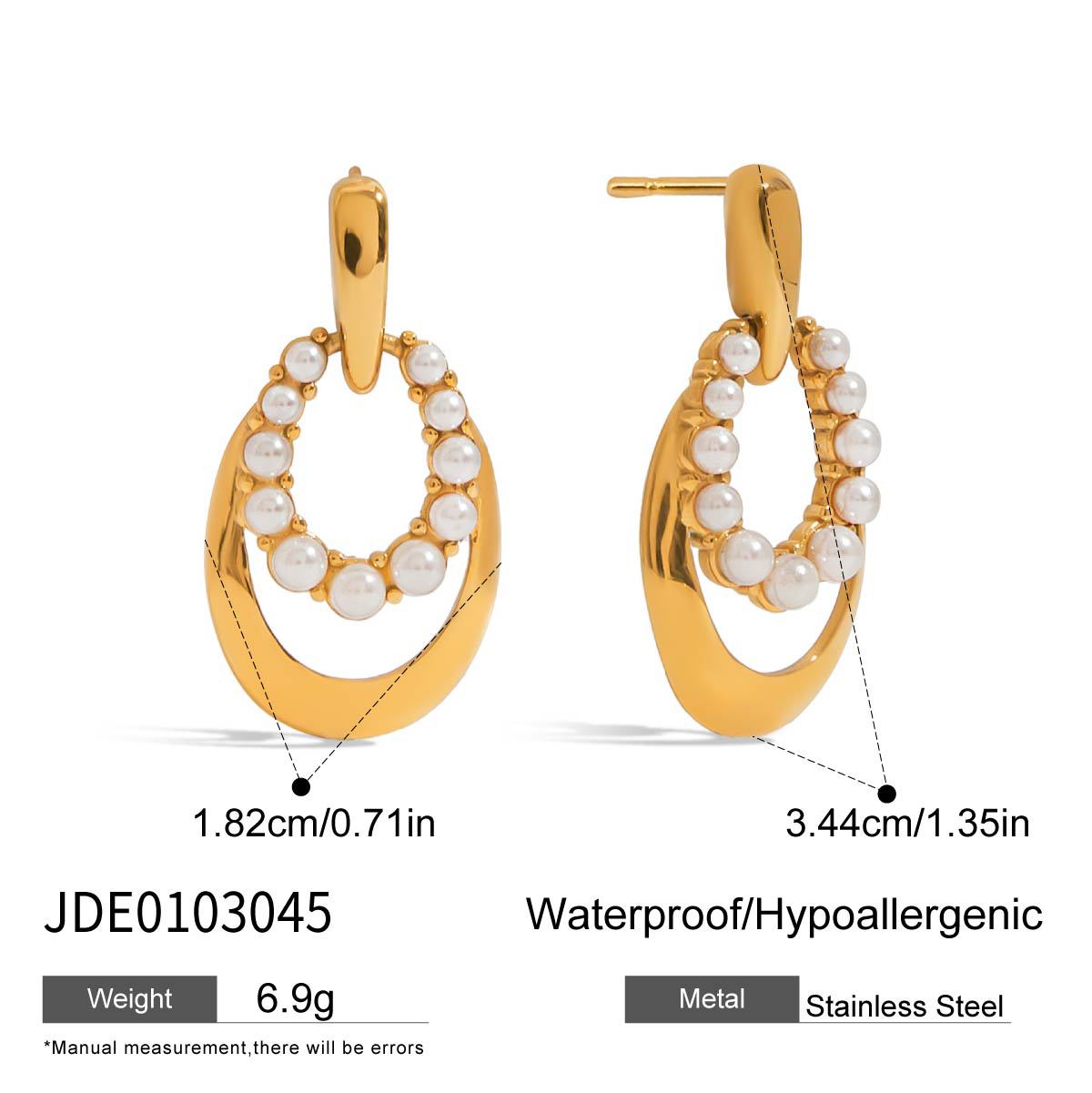 Orecchini a perno geometrici in acciaio inossidabile con placcatura, gioielli di lusso ipoallergenici da donna