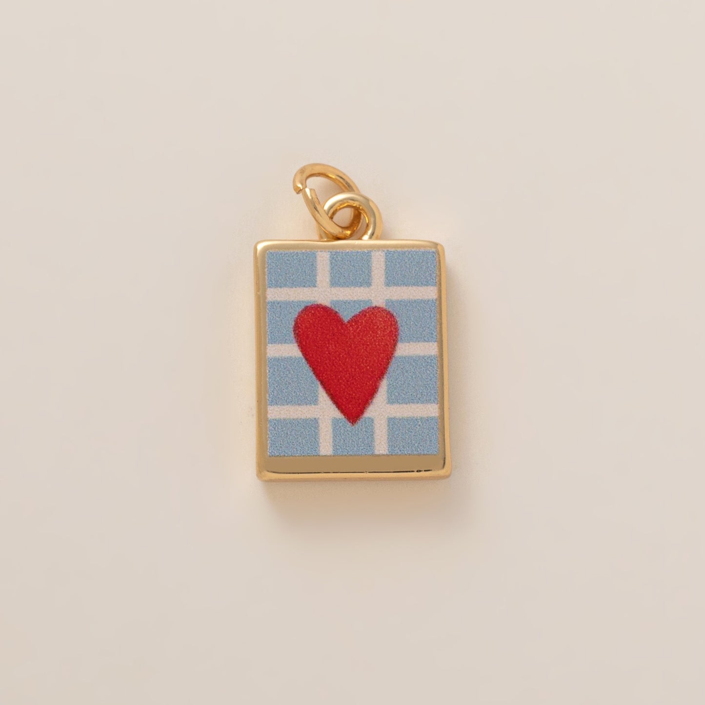 Sweet Vintage Heart Strawberry and Tulip Enamel Brass Shoe Charm