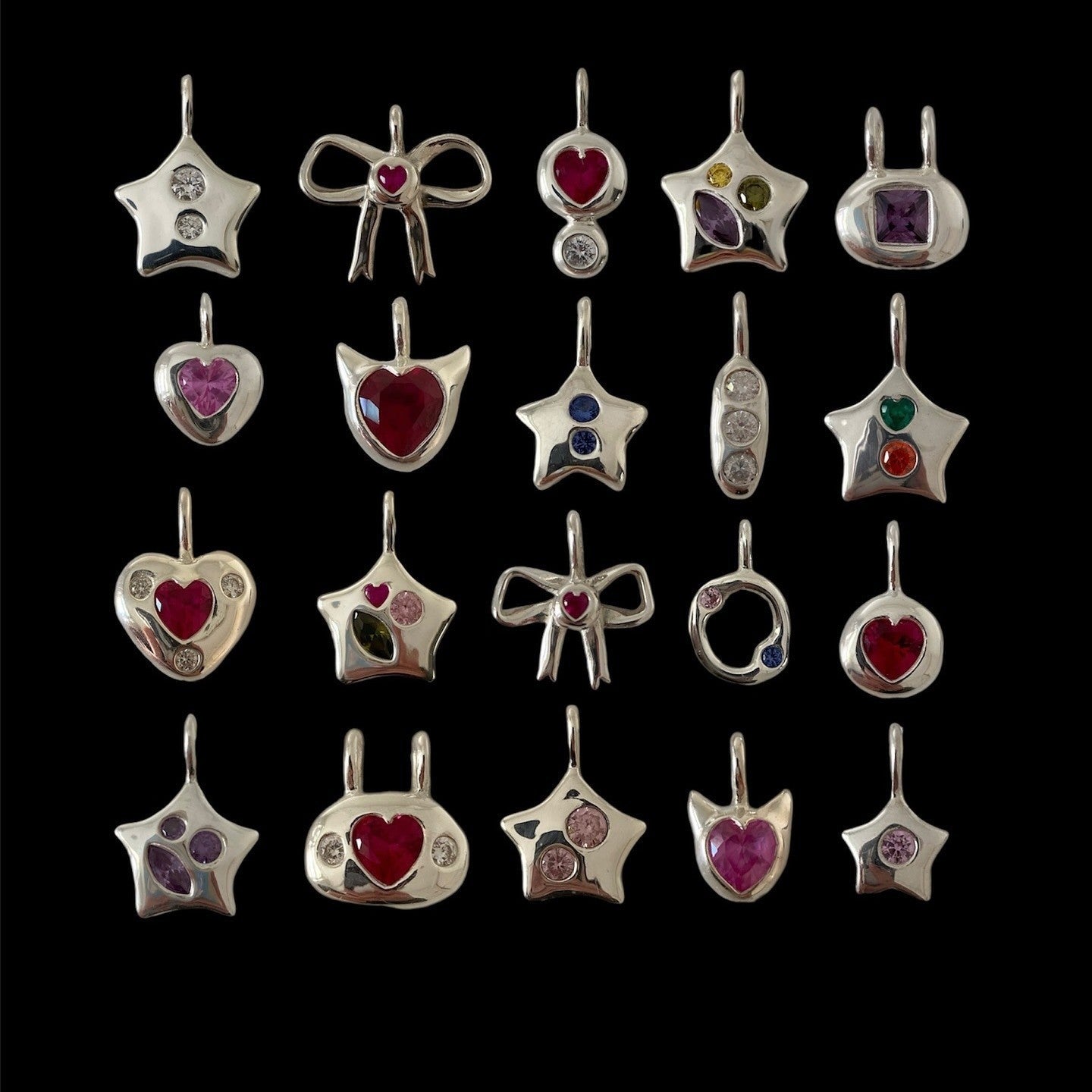 Vintage Heart Butterfly Cross Cubic Zirconia Inlaid Titanium Steel Necklace for Women Charm Bar