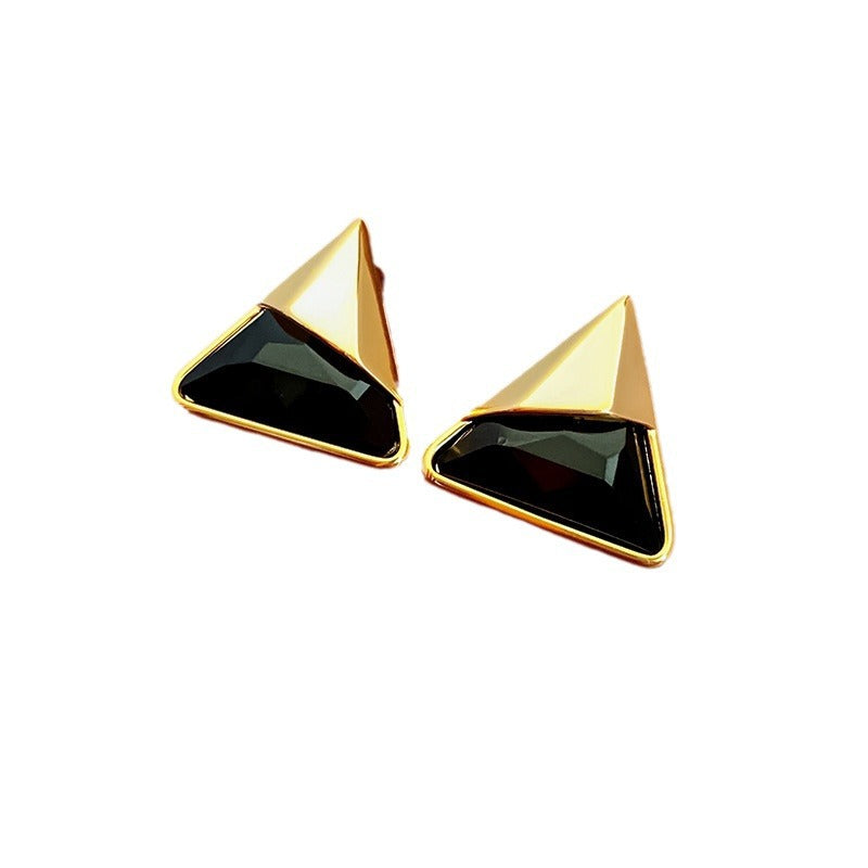 Orecchini geometrici vintage in rame e acciaio inossidabile smaltato da donna