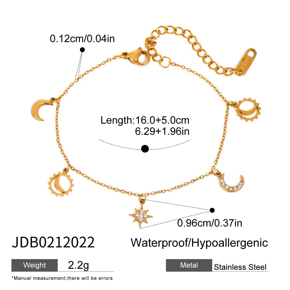 Elegante bracciale da donna in acciaio inossidabile a forma di cuore con intarsio di zirconi, finitura placcata, design geometrico minimalista