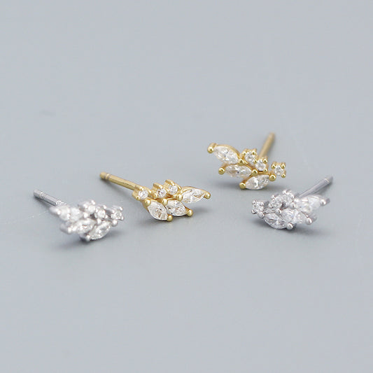 Orecchini geometrici floreali in argento sterling 925