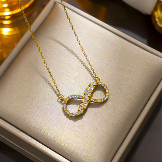 Minimalist Heart-Shaped Titanium Steel Necklace with Gold Plating for Women, Adjustable O-Chain Collarbone Jewelry Gift