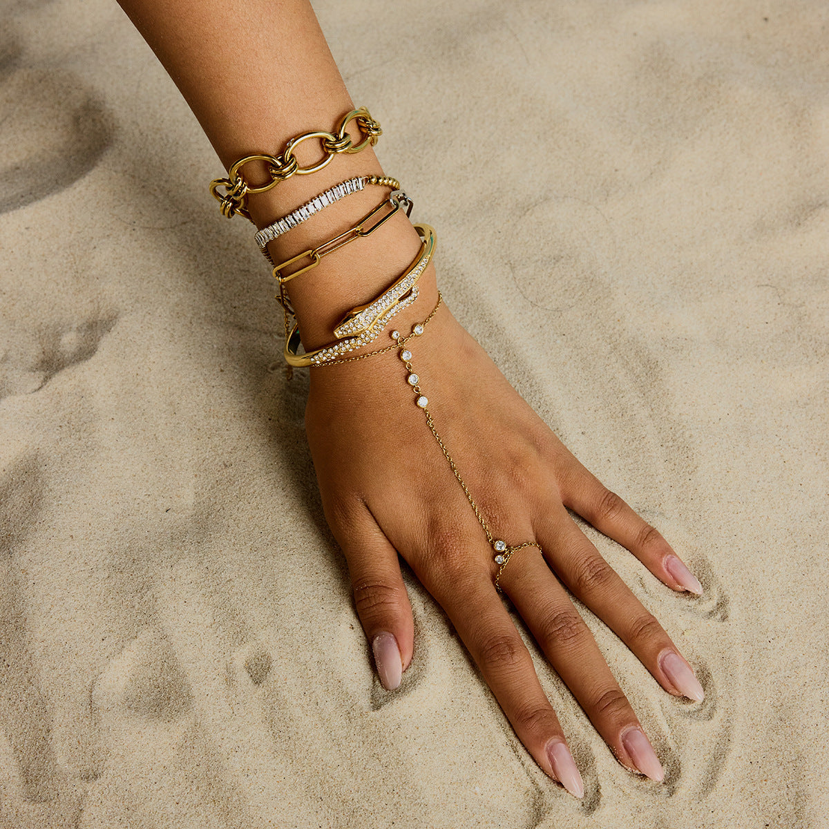 Bracciale da donna in acciaio di titanio a forma di serpente, placcato e alla moda, gioielli in acciaio inossidabile