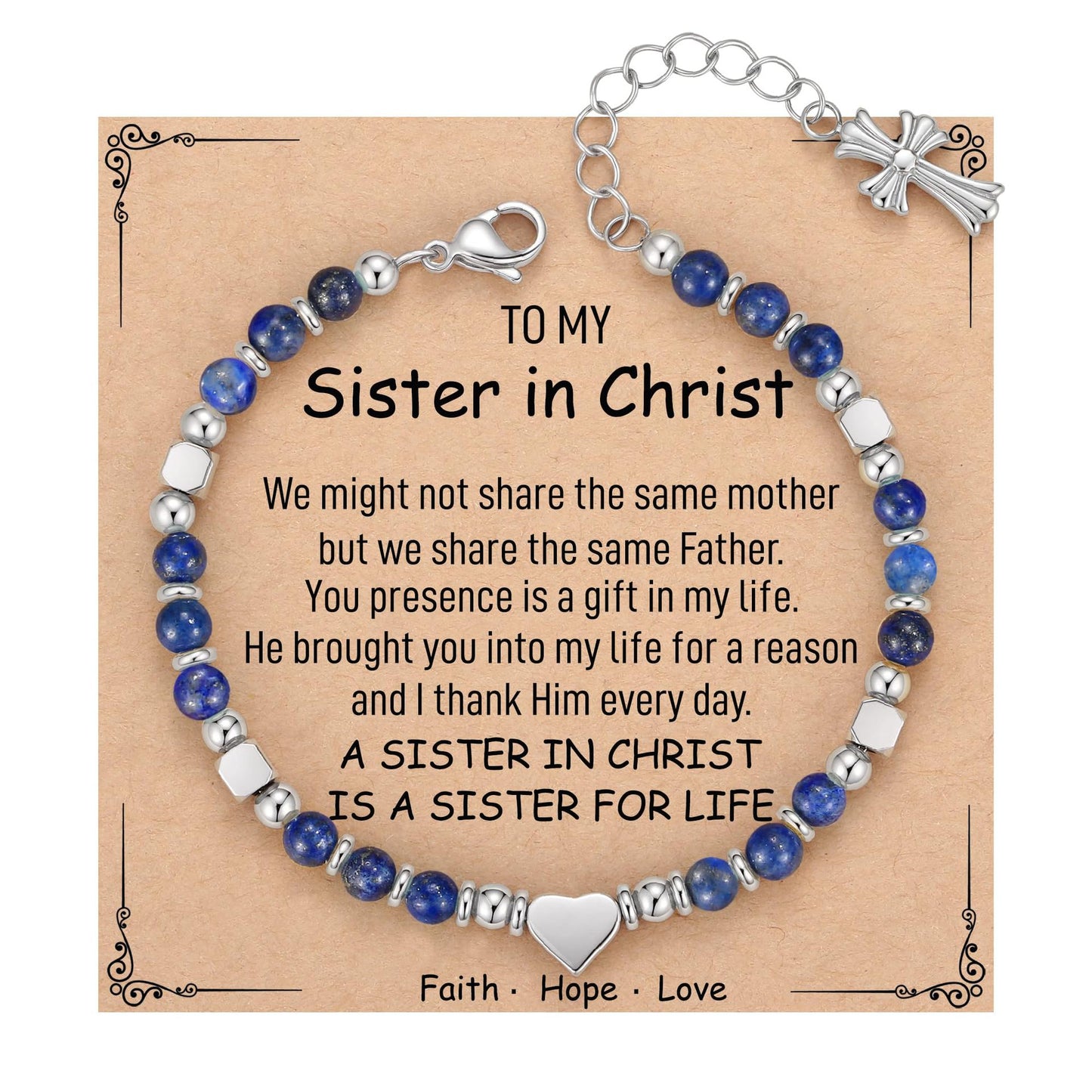 Sweet Heart Cross Stainless Steel Bracelet