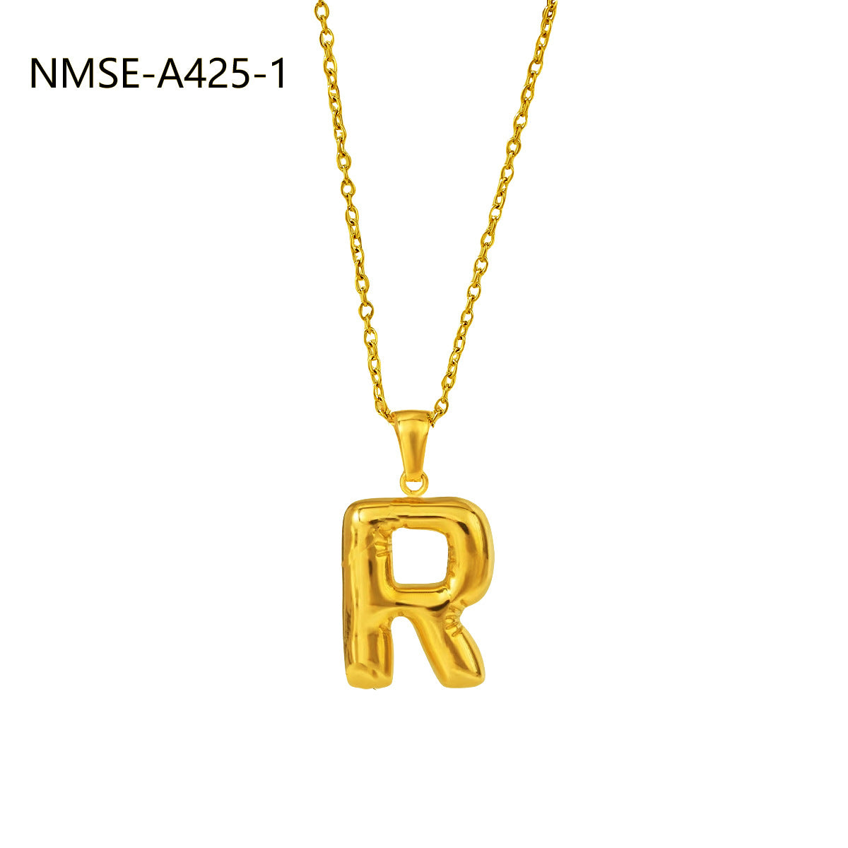 Fashionable Minimalist Stainless Steel Letter Pendant Necklace for Women with Plated Finish and Adjustable Length