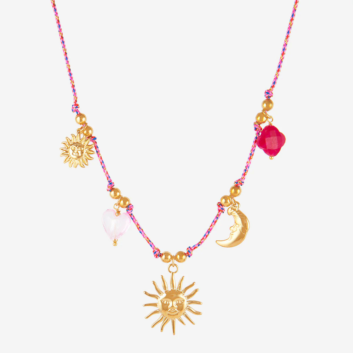 Fashion Unisex 18K Gold Plated Titanium Steel Necklace with Shell Starfish Whale Heart Pendants
