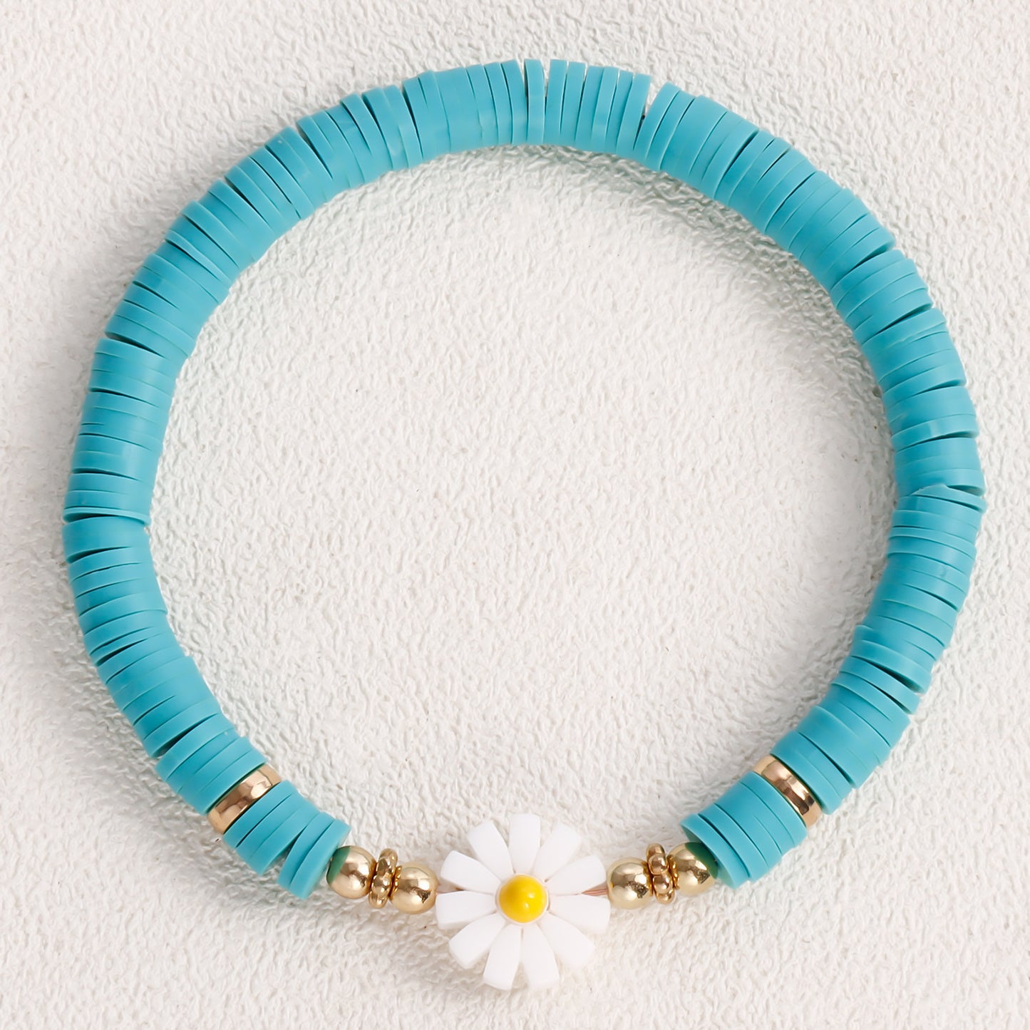 Casual Geometric Round Floral Resin Plated Bracelet for Women
