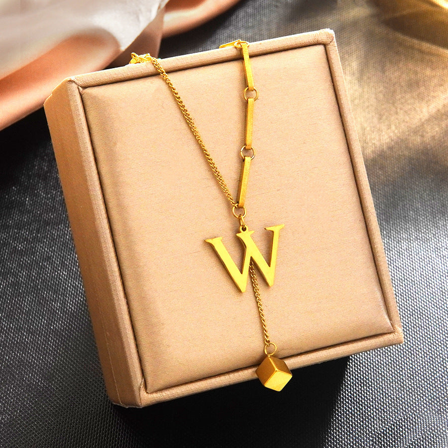 Minimalist Elegant 18K Gold Plated Stainless Steel Letter Bracelet
