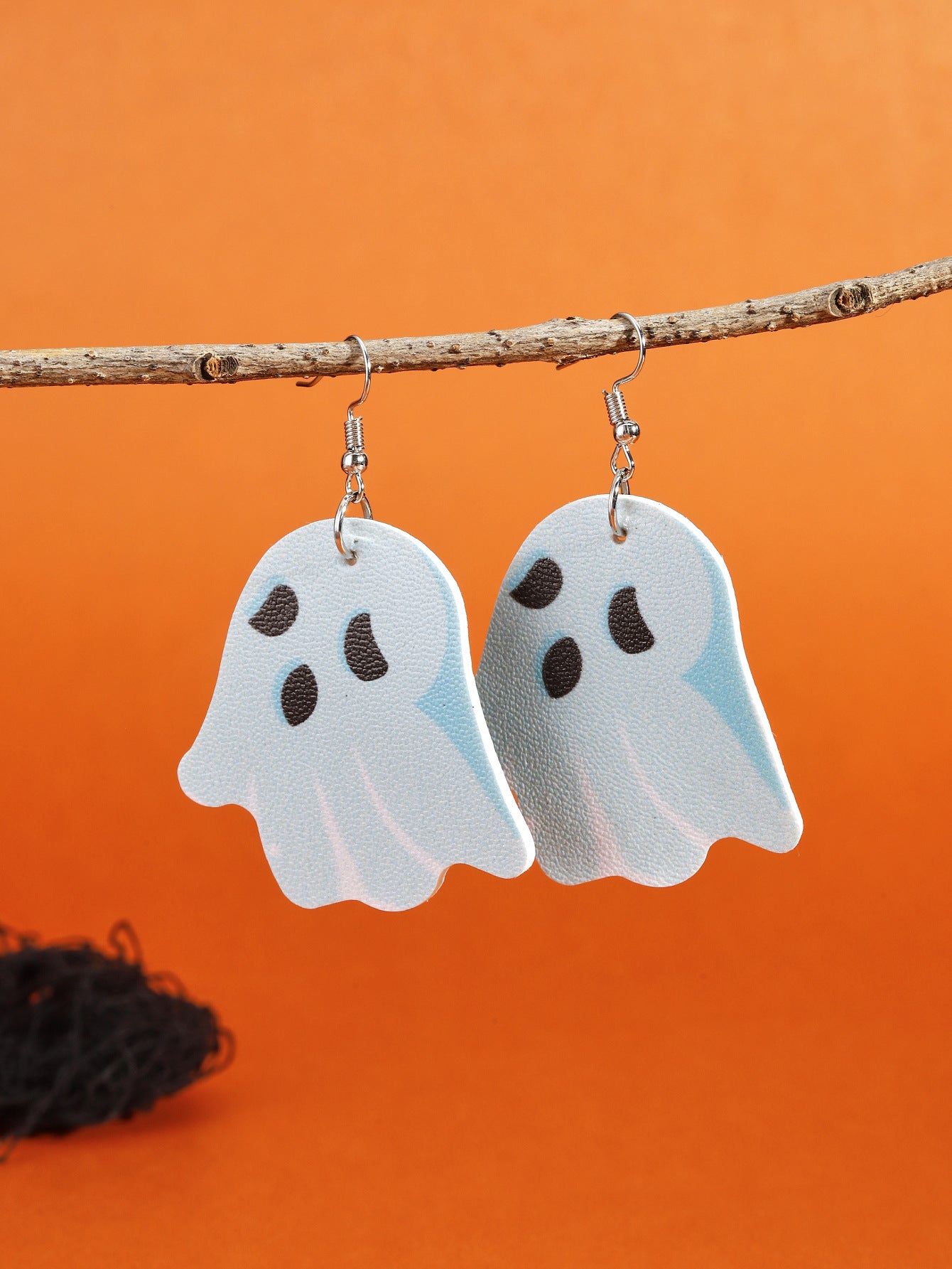 Juego de pendientes de Halloween estilo dibujos animados con diseño de calabaza, aretes de aleación y postes de acero inoxidable para mujer