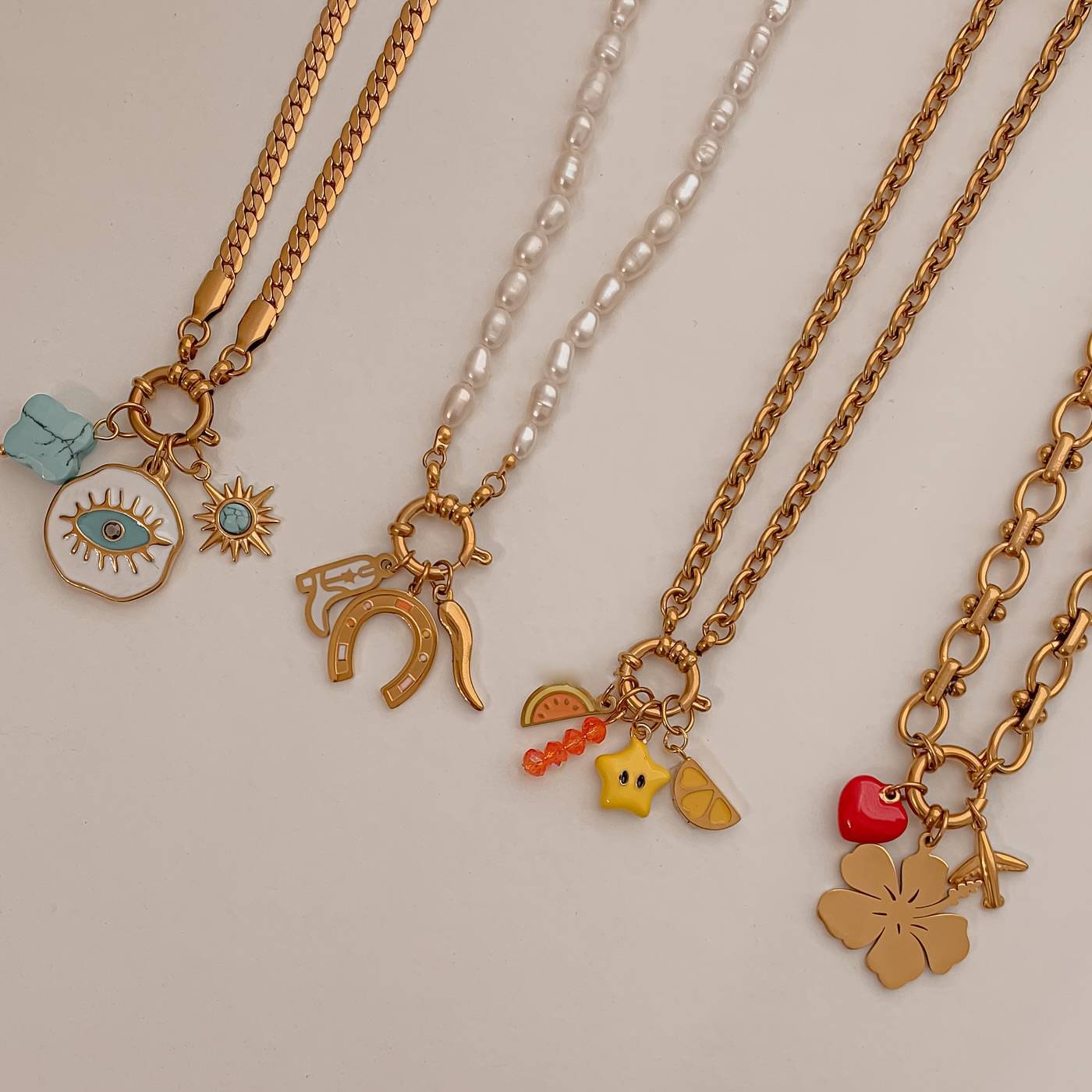 Casual Heart Charm Bar Titanium Steel PVD 18K Gold Plated Pendant Necklace