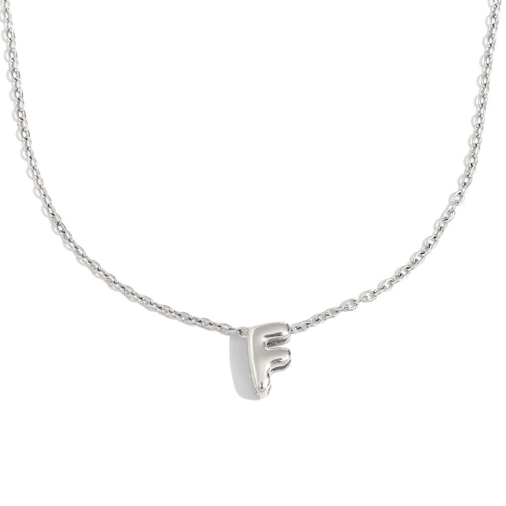 Fashionable Minimalist Letter Pendant Necklace in Stainless Steel with 18K Gold Plating for Women