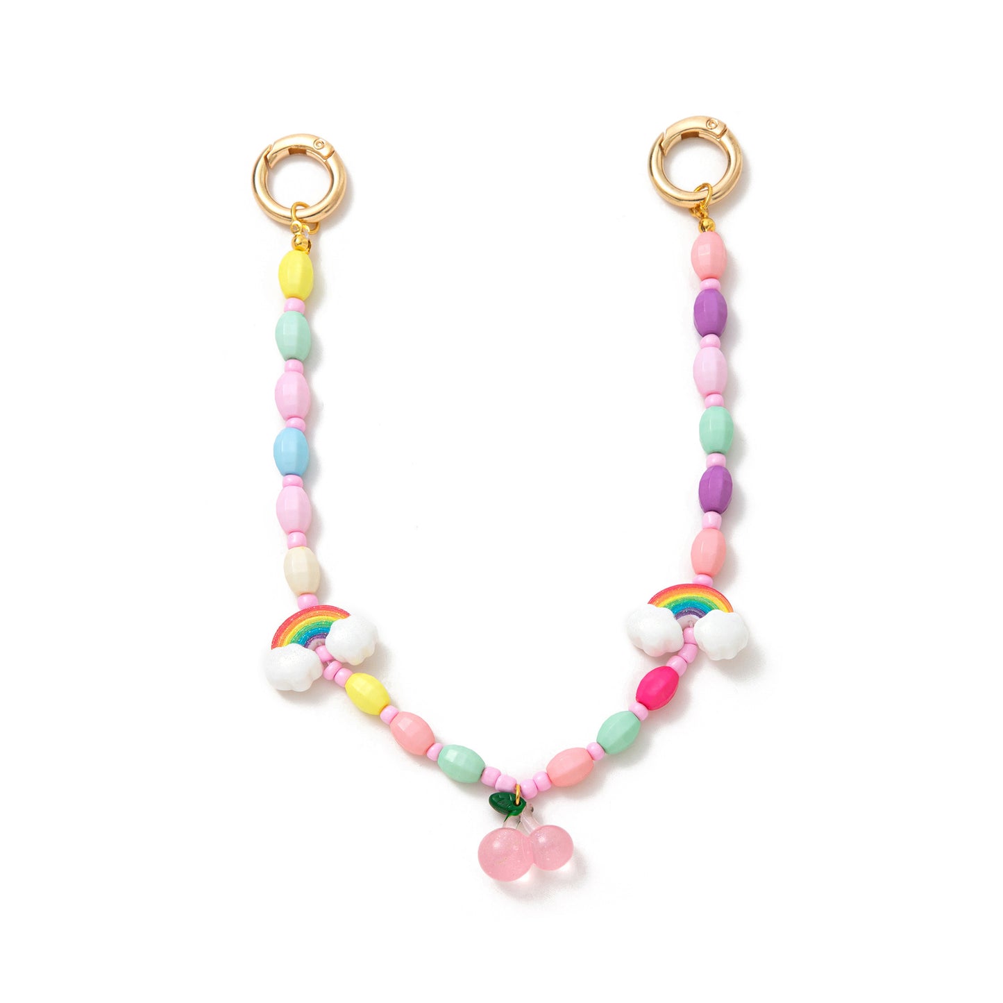 Sweet Acrylic Food Shape Bag Chain Charm with Fruit Pattern