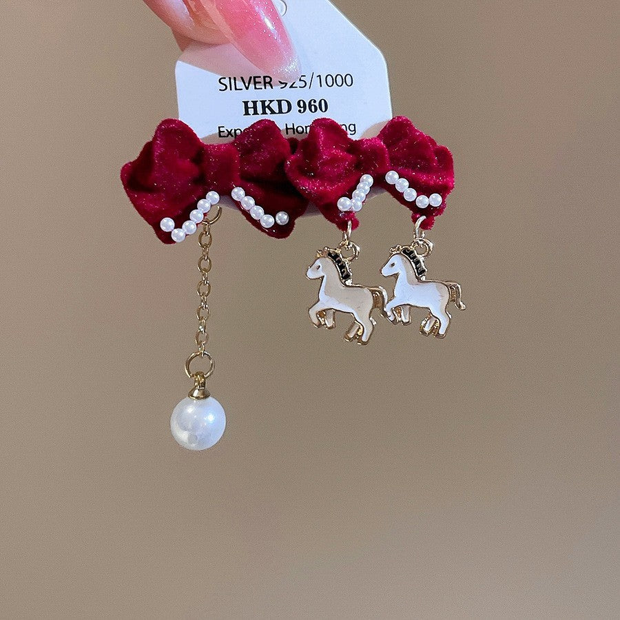 Retro Minimalist Geometric Resin Earrings with Zirconia Accents and 925 Silver Posts for Women