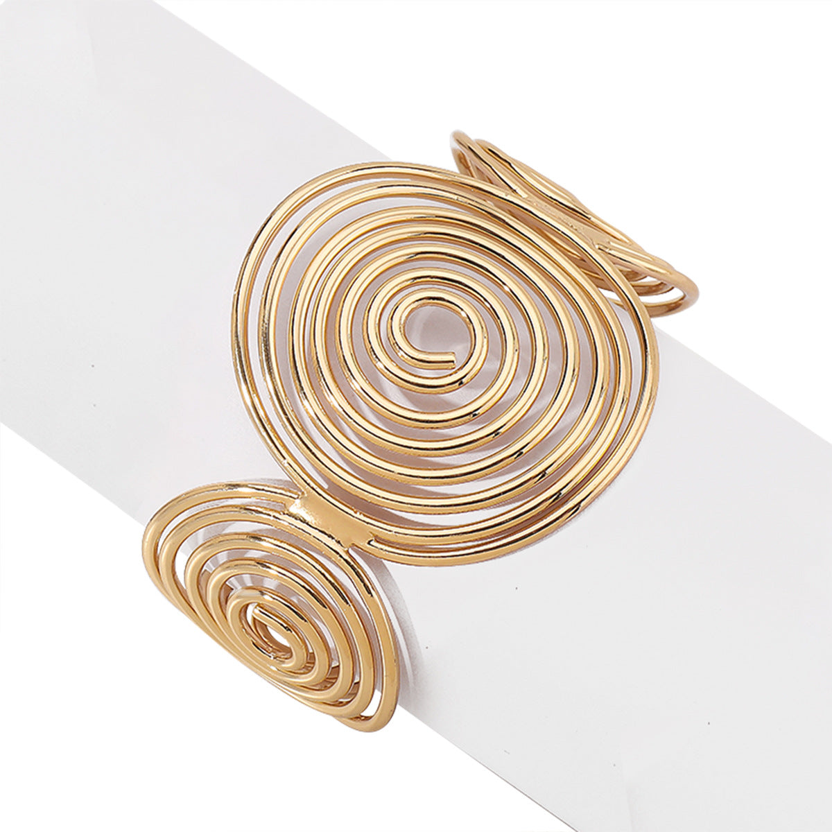 Bracciale a spirale geometrica in ferro con finitura galvanica per donna