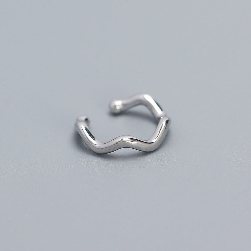 Orecchini a clip minimalisti geometrici in argento sterling S925 per orecchie non forate con intarsi in strass e finitura placcata