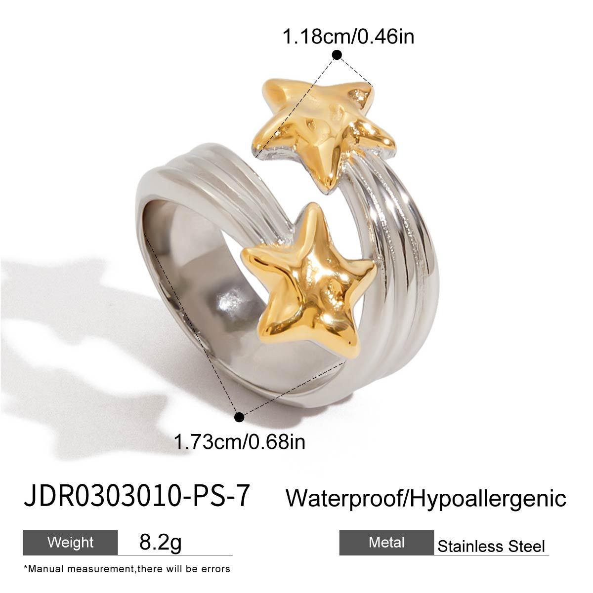 Minimalist Star Stainless Steel Plated Ring for Women