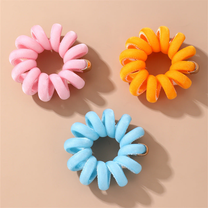 Cuerda de pelo minimalista con estampado de margaritas para niños con textura de punto y forma geométrica