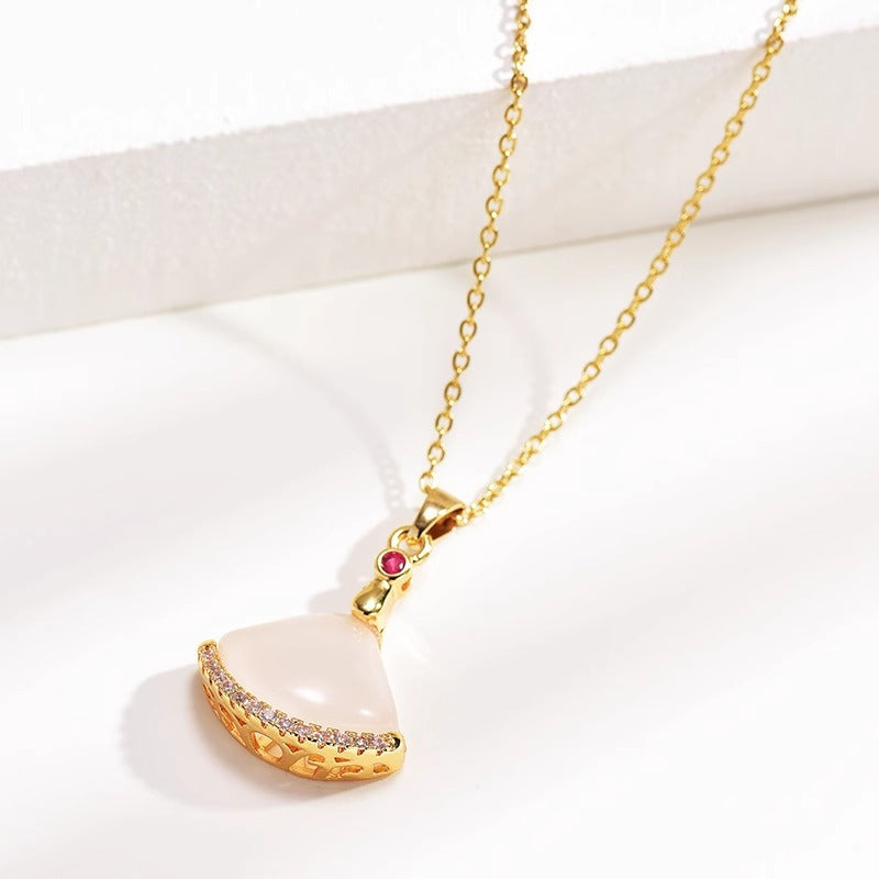 Collana girocollo minimalista floreale da donna e da uomo in acciaio al titanio placcato oro con catena a maglie per uno stile discreto