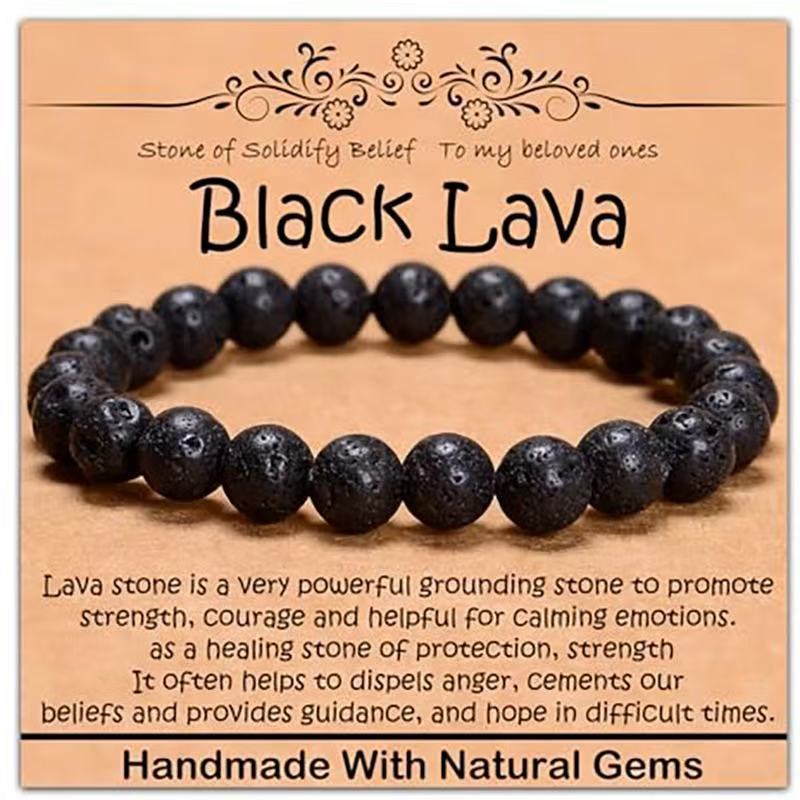 Minimalist Natural Stone Beaded Bracelet Unisex Geometric Round Handmade Jewelry Gift