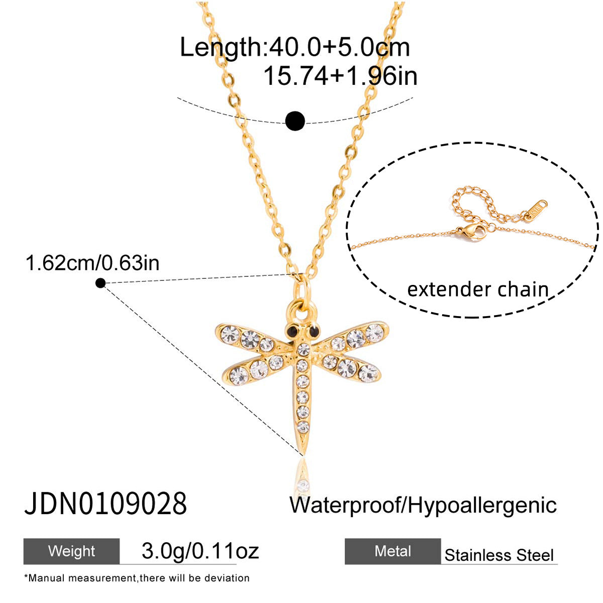 Collana pendente geometrica in acciaio al titanio con finitura placcata da donna, catena leggera di lusso per maglione