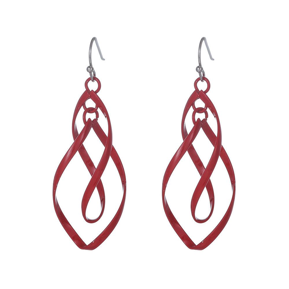 Minimalist Colorful Geometric Alloy Plated Drop Earrings for Women