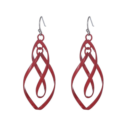 Minimalist Colorful Geometric Alloy Plated Drop Earrings for Women