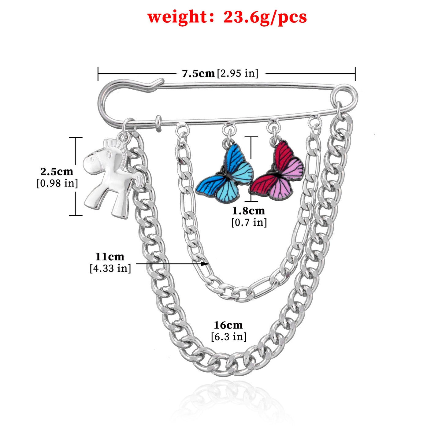 Colorful Enamel Butterfly Brooch for Women Vintage Hip-Hop Influencer Jewelry Accessory