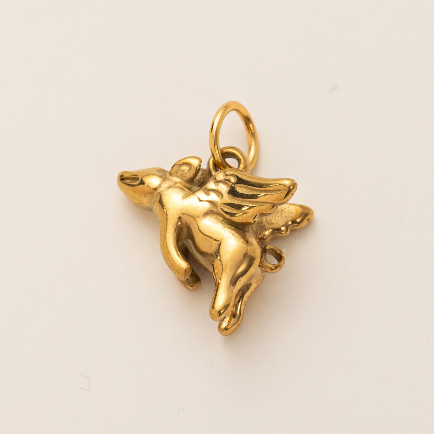 Ciondolo Bar Minimalista Geometrico a Forma di Animale in Acciaio Inox Placcato Oro 18K PVD per Collana con Catena a Cavo