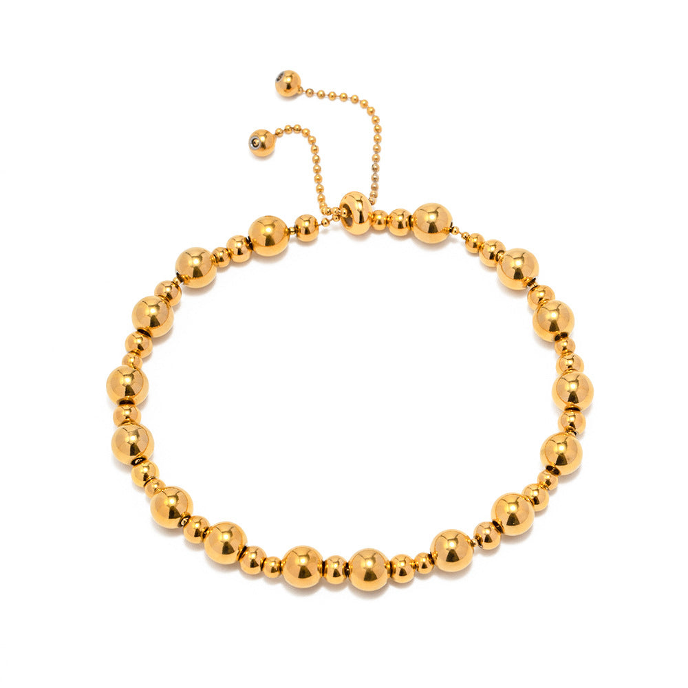 Bracciale Instagram con cerchio geometrico regolabile in acciaio inossidabile placcato oro 18K da donna