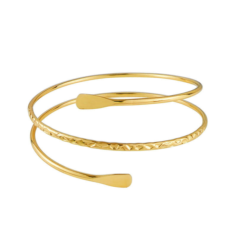 Exaggerated Geometric Leaf Metal Arm Cuff Set Plated Bracelet Jewelry for Women