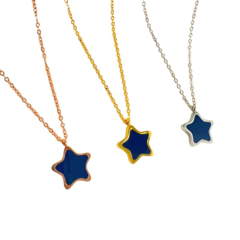 Minimalist Gold Plated Titanium Steel Star Necklace for Women