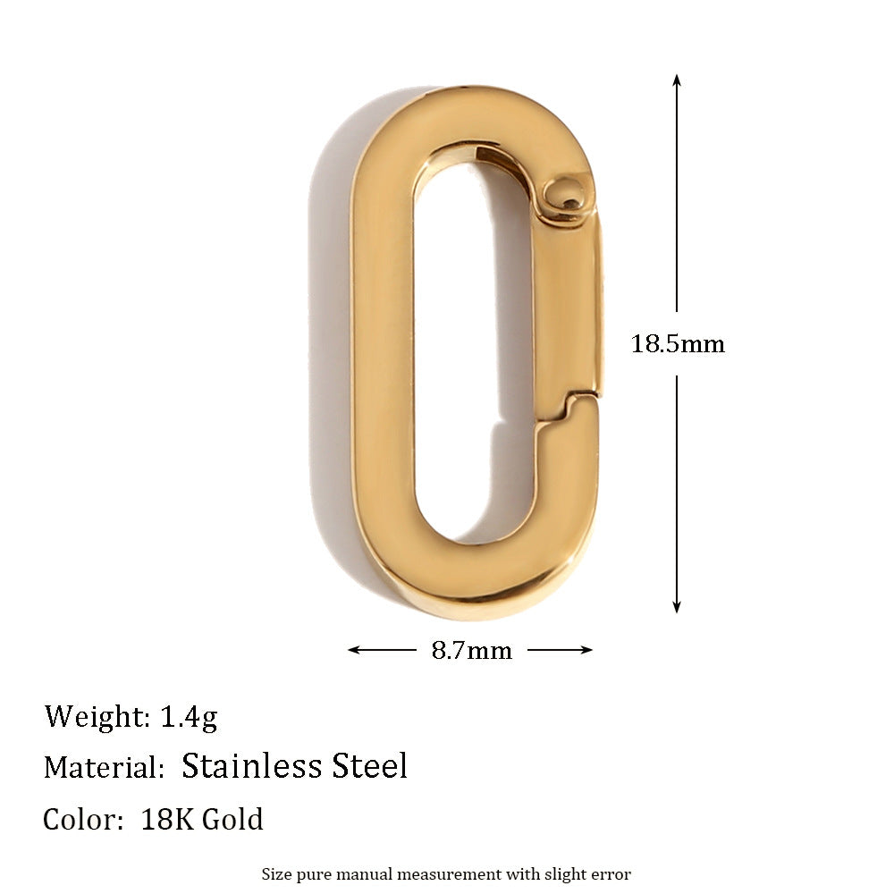 Ciondolo da Donna a Bottone Geometrico Minimalista in Acciaio Inossidabile con Placcatura in Oro 18K