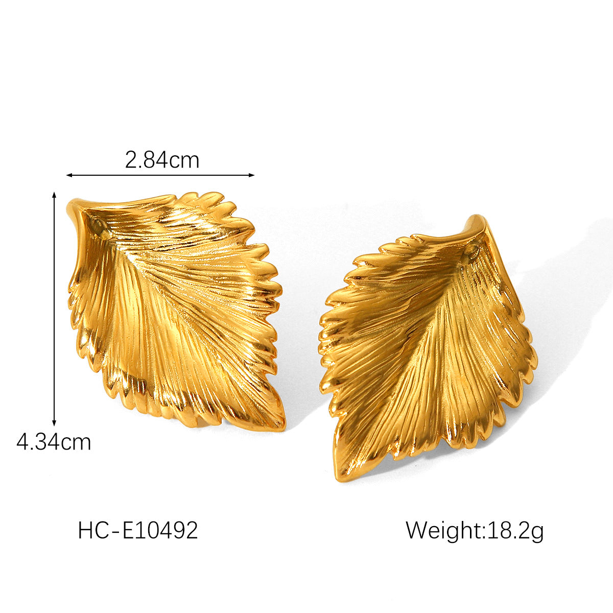 Minimalist Geometric Titanium Steel Stud Earrings for Women with Wavy Texture and Irregular Drop Shape