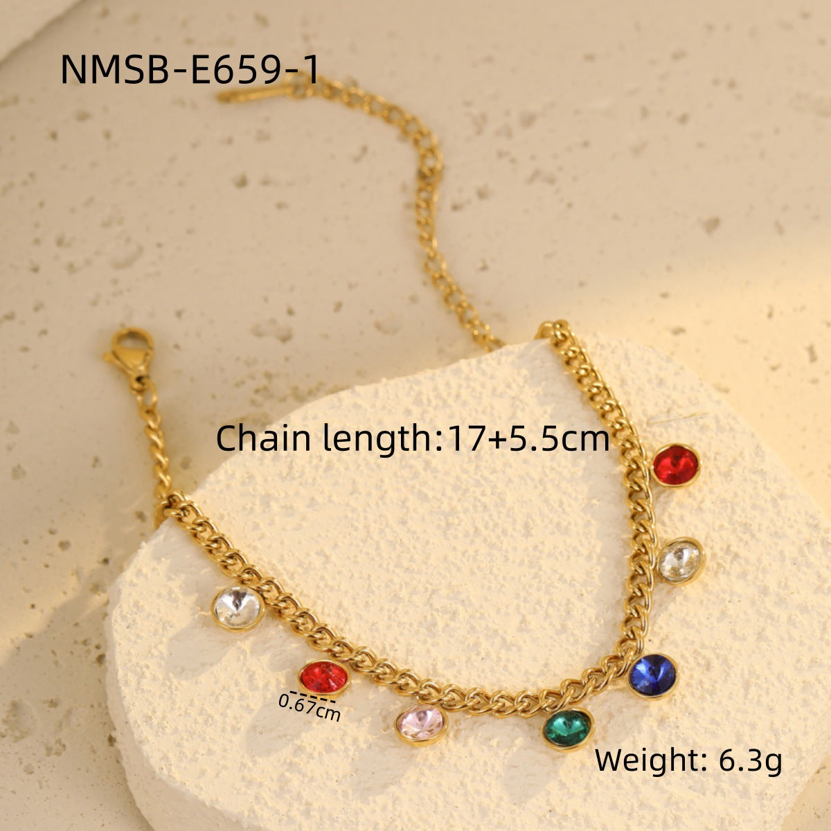 Braccialetto alla moda in acciaio inossidabile con cuore geometrico stile OL, intarsio di strass e dettaglio a nappa