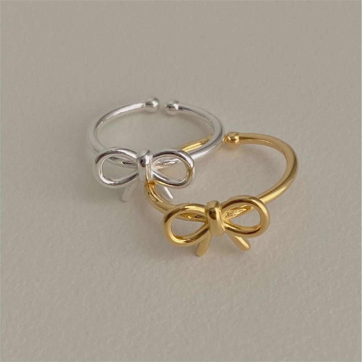 Anello da donna in argento sterling 925 placcato, minimalista, a forma di cuore geometrico