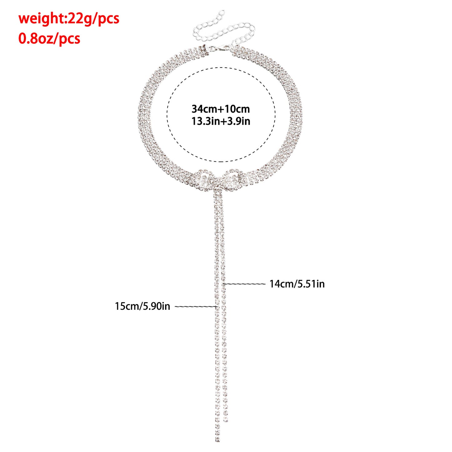 Fashionable Bowknot Pendant Necklace for Women with Rhinestone Inlay and Plated Metal Chain in Clavicle Length